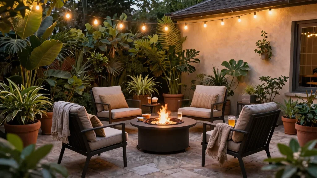 14 Cozy Patio Furniture with Fire Pit Ideas